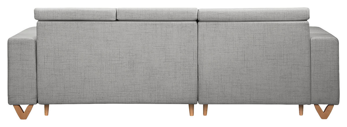 ECKSOFA Bella Grau Textilgeflecht  - Wengefarben/Grau, Design, Holz/Textil (257/174cm) - Livetastic