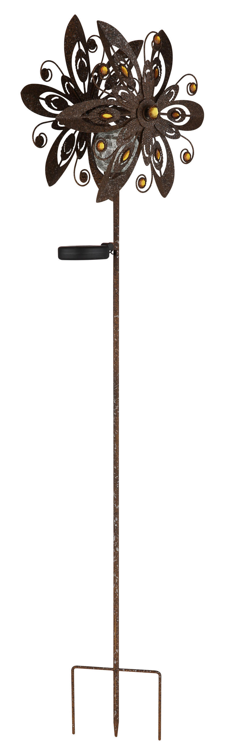SOLÁRNÍ SVÍTIDLO 32/17,5/124 cm - rezavá/čiré, Design, kov/sklo (32/17,5/124cm) - Globo