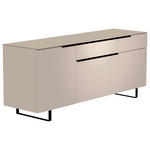 LOWBOARD Schwarz, Sandfarben  160/66/45 cm  - Sandfarben/Schwarz, Design, Glas/Holzwerkstoff (160/66/45cm) - Moderano