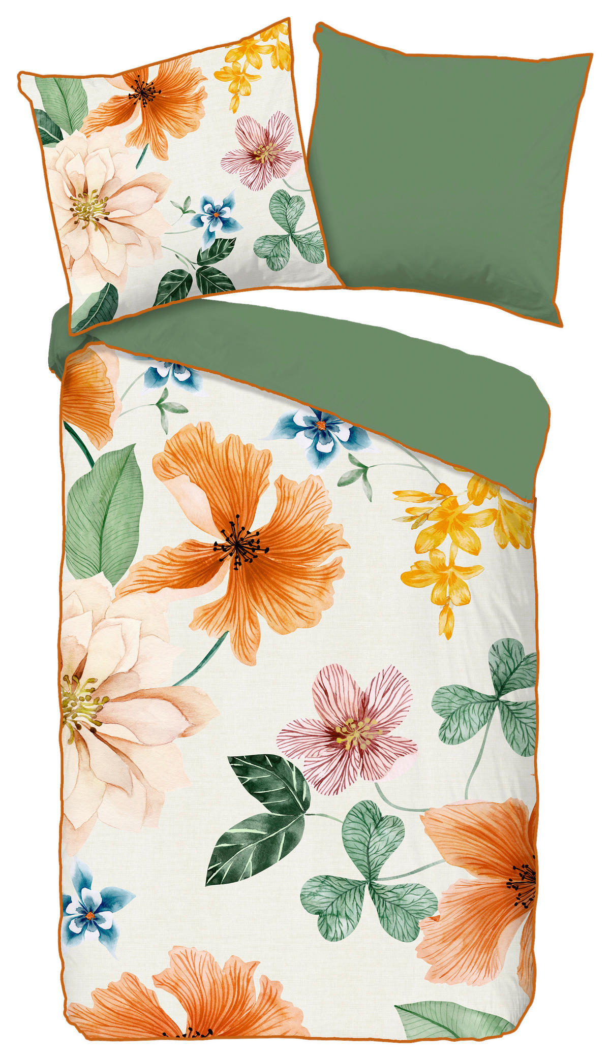 WENDEBETTWÄSCHE Annabelle Satin 155/220 cm  - Multicolor, Natur, Textil (155/220cm)