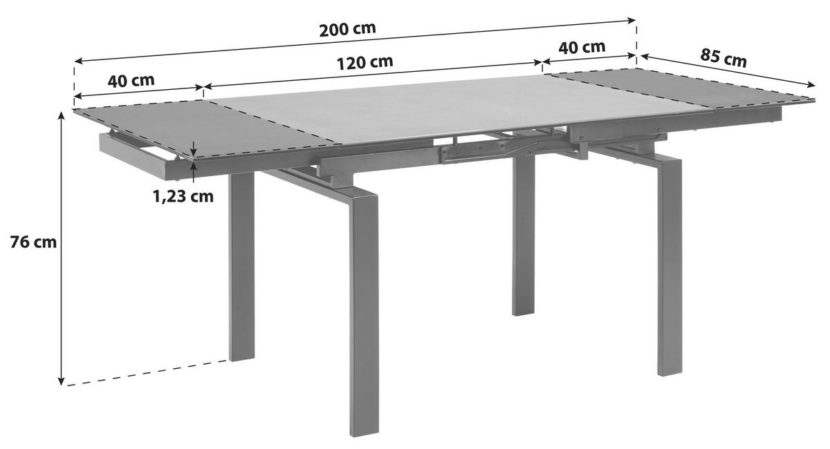 STOL ZA BLAGOVAONICU  crna  metal, keramika      - crna, Konvencionalno, metal/keramika (120/85/76cm) - Livetastic