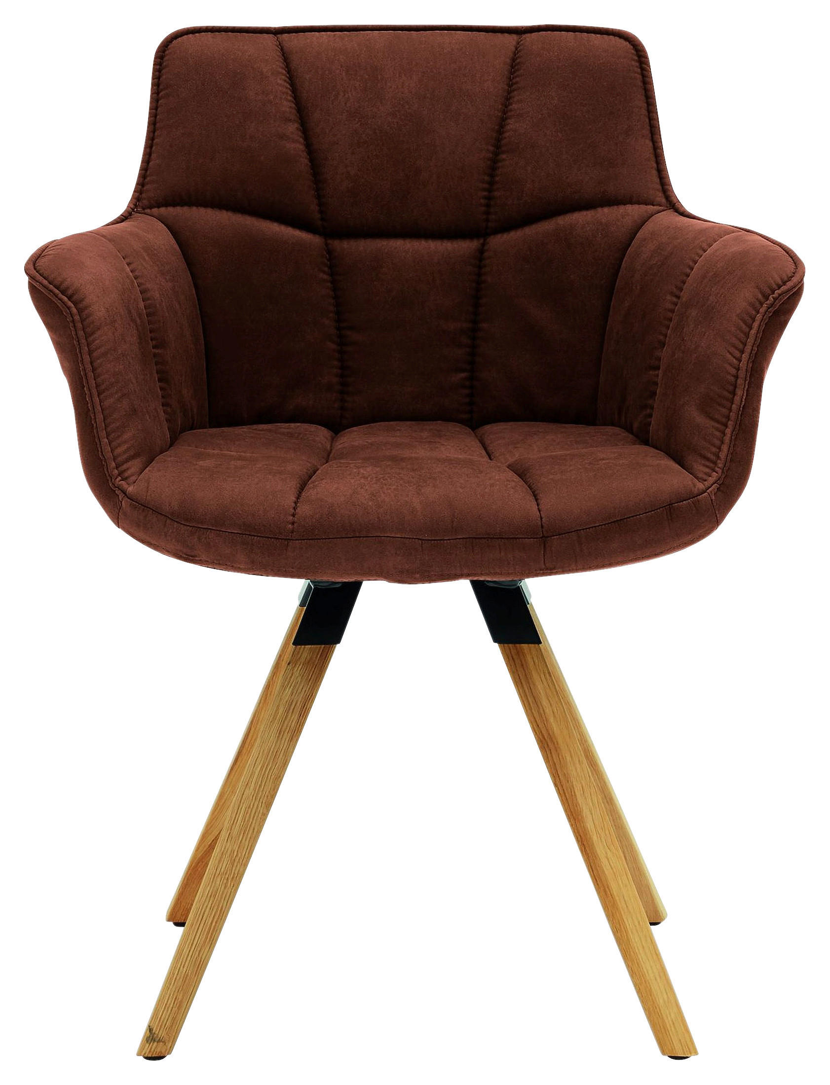 ARMLEHNSTUHL in Mikrofaser - Kastanienfarben/Eichefarben, KONVENTIONELL, Holz/Textil (67/85/60cm) - Musterring