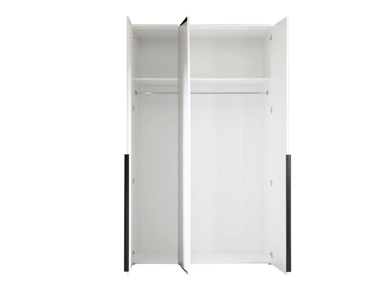 DREHTÜRENSCHRANK Weiss  - Weiss/Schwarz, Modern, Glas/Holzwerkstoff (135/225/52cm) - Carryhome