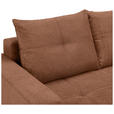 ECKSOFA  in Webstoff Dunkelorange  - Dunkelorange/Schwarz, KONVENTIONELL, Textil/Metall (292/192cm) - Carryhome