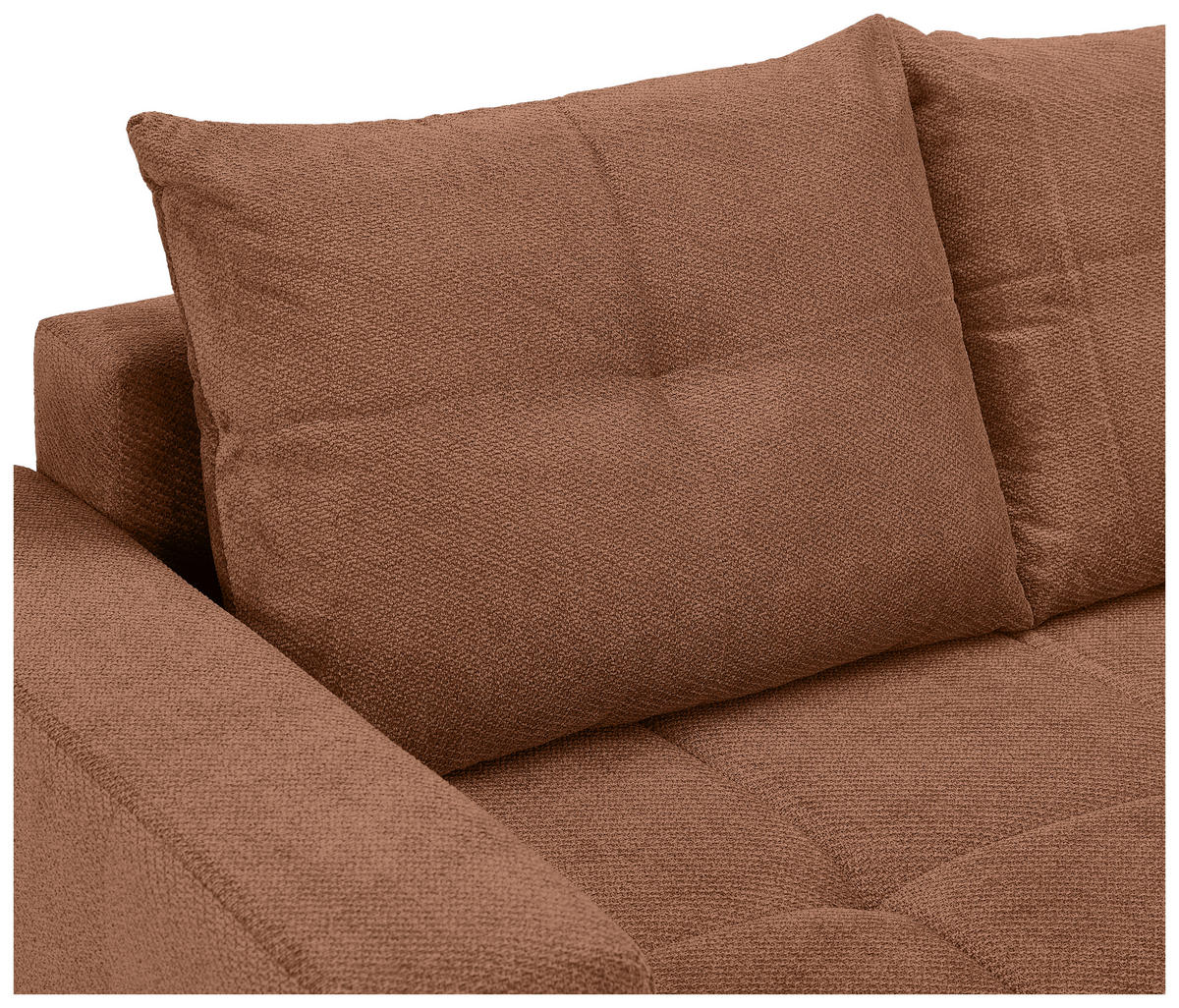 ECKSOFA Dunkelorange Webstoff  - Dunkelorange/Schwarz, KONVENTIONELL, Textil/Metall (292/192cm) - Carryhome
