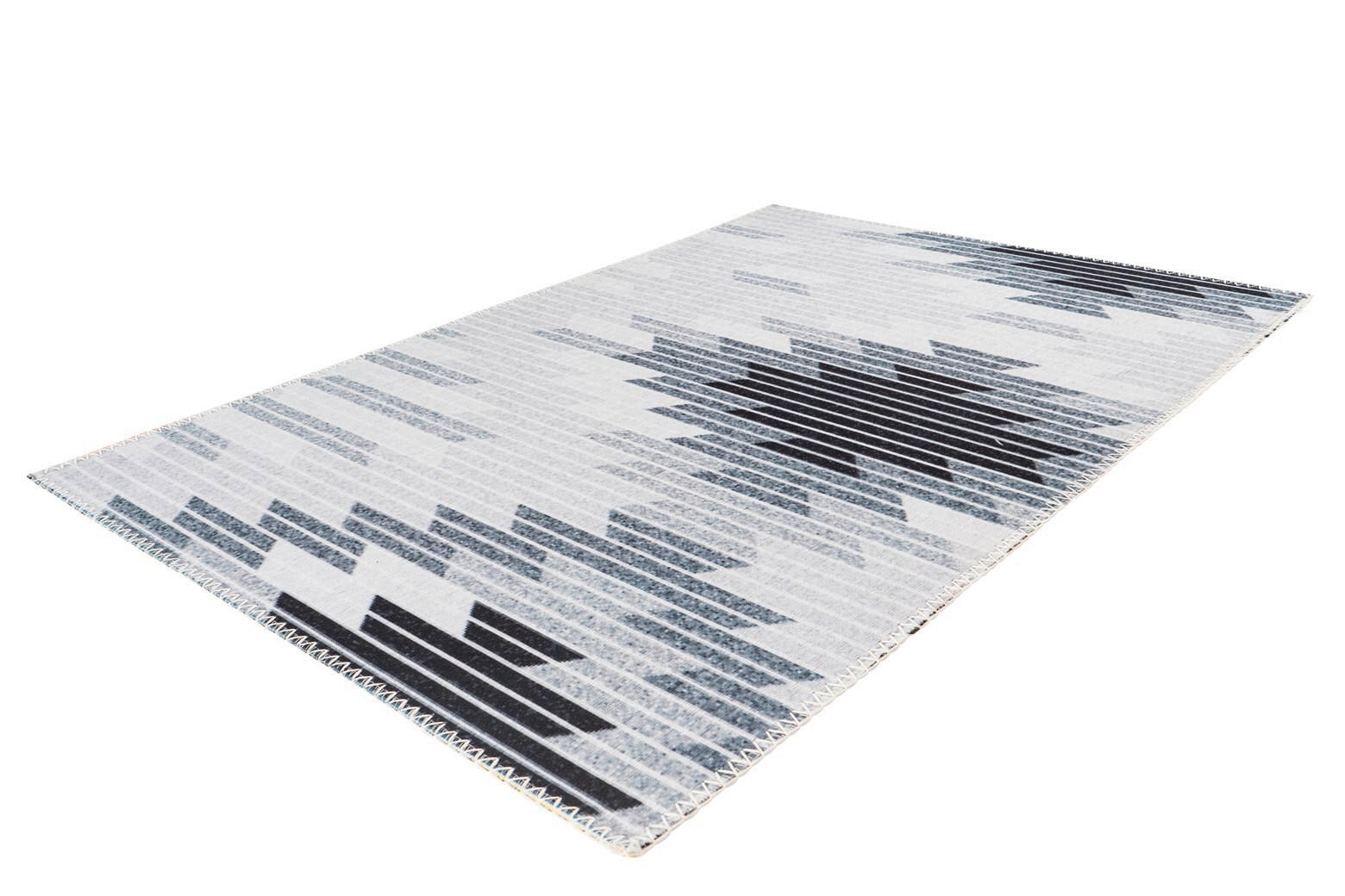 Thumbnail - Novel Flachwebeteppich, Grau, Textil, Retro, rechteckig, 80x150 cm, pflegeleicht, Teppiche & Böden, Teppiche, Webteppich...