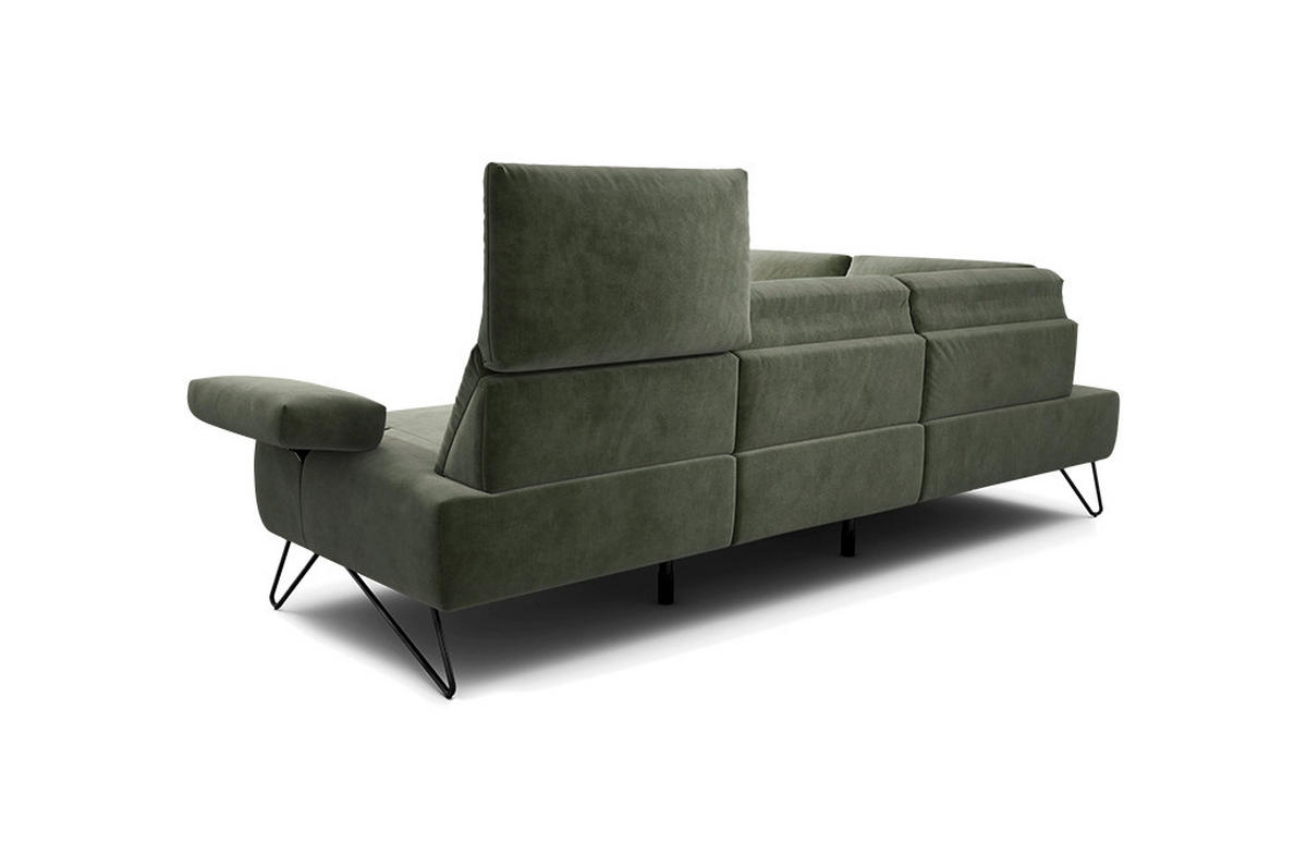 Freisteller von SENSOO ECKSOFA Cosy Waldgrün Samt.