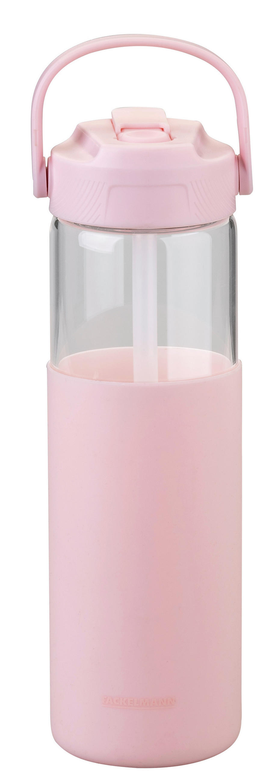 TRINKFLASCHE 0,660 l Pamela Reif  - Hellrosa, Basics, Glas/Kunststoff (660ml) - Fackelmann