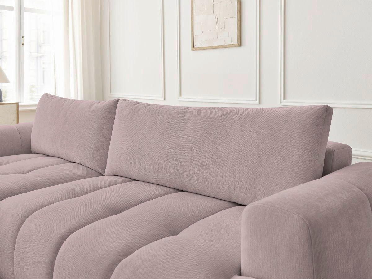 ECKSCHLAFSOFA FUJI Leinenoptik Pink  inkl.  - Pink/Schwarz, MODERN, Kunststoff/Textil (160/292cm)
