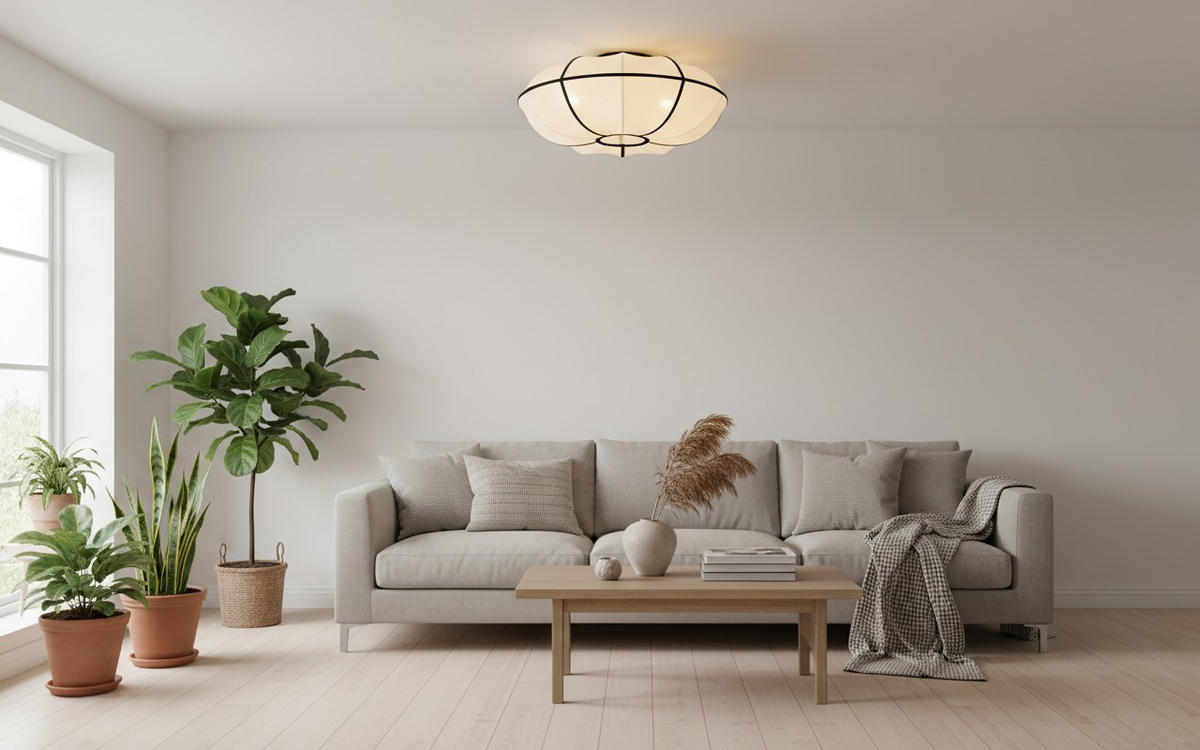 HÄNGELEUCHTE 50/24 cm    - Beige/Schwarz, Design, Textil/Metall (50/24cm) - Collet's Monde