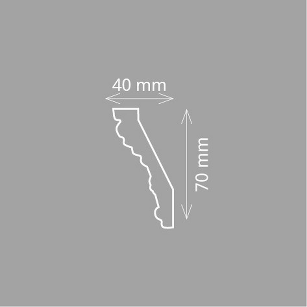 ZIERLEISTE 200/4,0/7,0 cm Weiß Kunststoff  - Weiß, Design, Kunststoff (200/4,0/7,0cm)