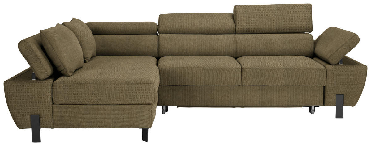 HÖRNSOFFA i vävt tyg olivgrön  - olivgrön/svart, Modern, metall/textil (93/75-90/277cm) - MID.YOU