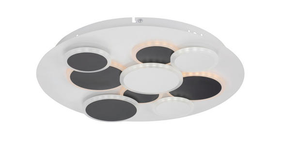 LED-DECKENLEUCHTE 46,8/6 cm - Schwarz/Weiß, Trend, Kunststoff/Metall (46,8/6cm) - Novel