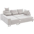 ECKSOFA Creme Flachgewebe  - Creme, Design, Textil/Metall (188/260cm) - Hom`in