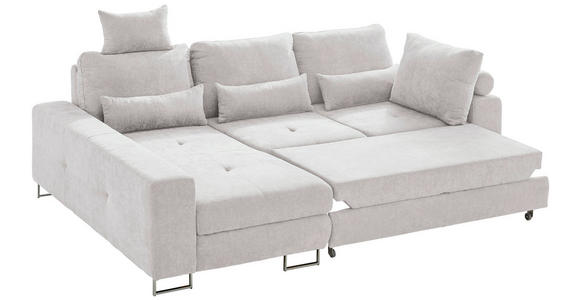 ECKSOFA Creme Flachgewebe  - Creme, Design, Textil/Metall (188/260cm) - Hom`in