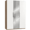 DREHTÜRENSCHRANK 150/216/58 cm 3-türig Weiß, Eichefarben  - Chromfarben/Eichefarben, MODERN, Holzwerkstoff (150/216/58cm) - MID.YOU