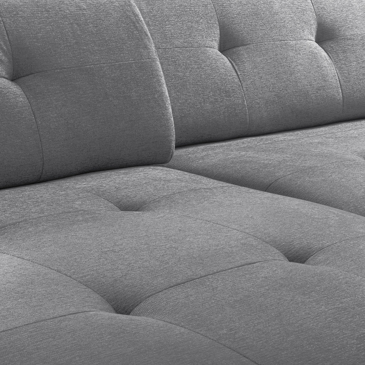 ECKSOFA AUSTIN Grau Flachgewebe Sitztiefenverstellung  - Schwarz/Grau, Design, Kunststoff/Textil (169/286cm) - Livetastic