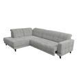 ECKSOFA  in Webstoff Grau  216/302 cm  - Schwarz/Grau, Design, Holz/Textil (216/302cm) - Xora