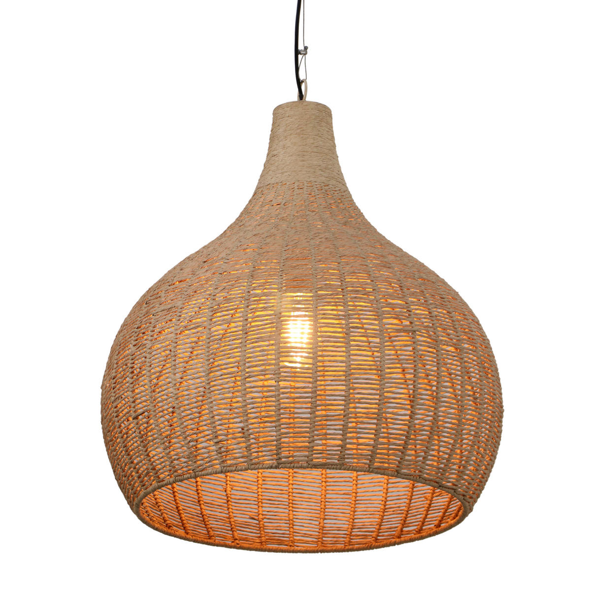 PENDELLEUCHTE 54/183 cm  - Schwarz/Naturfarben, Natur, Naturmaterialien/Metall (54/183cm) - Trio Leuchten