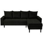 ECKSOFA Schwarz Webstoff  - Schwarz, KONVENTIONELL, Kunststoff/Textil (231/157cm) - Carryhome