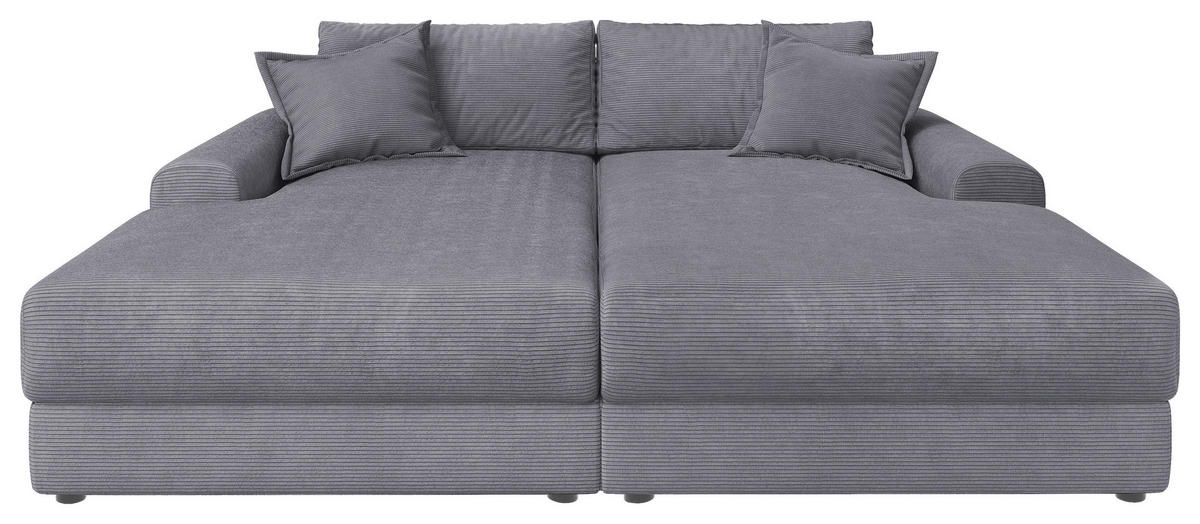 BIGSOFA Cord Dunkelgrau  - Dunkelgrau/Schwarz, MODERN, Kunststoff/Textil (234/93/190cm) - Carryhome