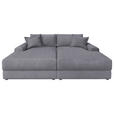 BIGSOFA Cord Dunkelgrau  - Dunkelgrau/Schwarz, MODERN, Kunststoff/Textil (234/93/190cm) - Carryhome
