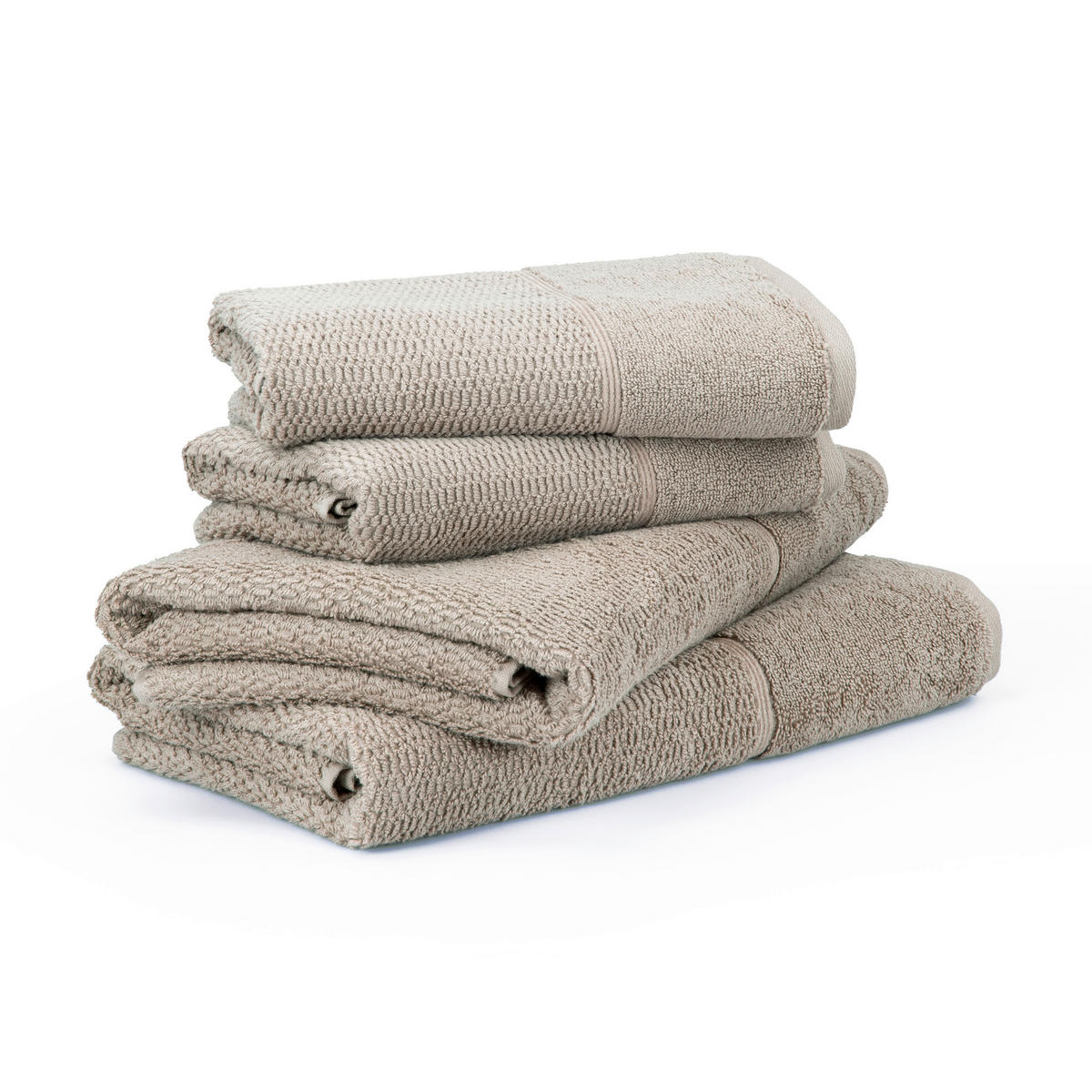FROTTIERSET FROTTANA PEARL Beige 4-teilig  - Beige, Basics, Textil - Moeve