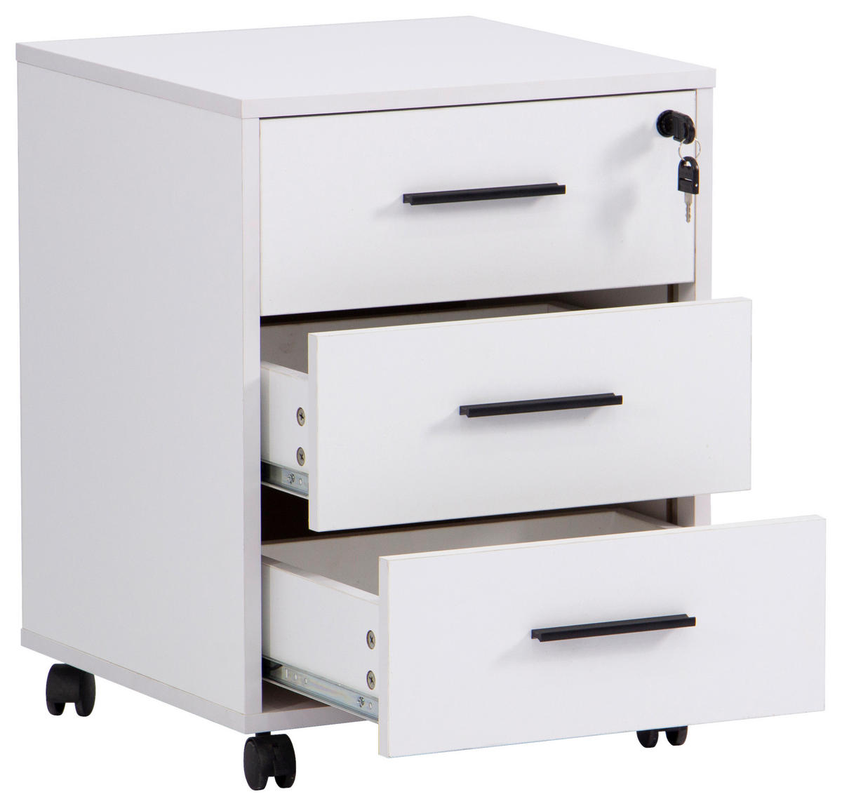 GÖRGŐS KONTÉNER - fekete/fehér, Basics, műanyag/faalapú anyag (43/56/42cm) - Carryhome