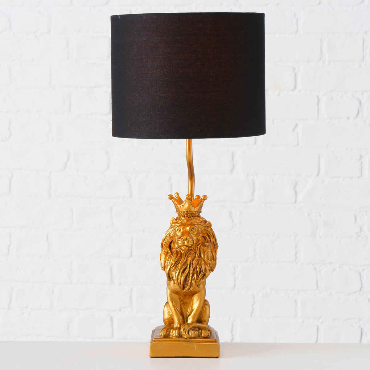 SVJETILJKA STOLNA  - zlatne boje/crna, Trend, tekstil/plastika (23/51cm)