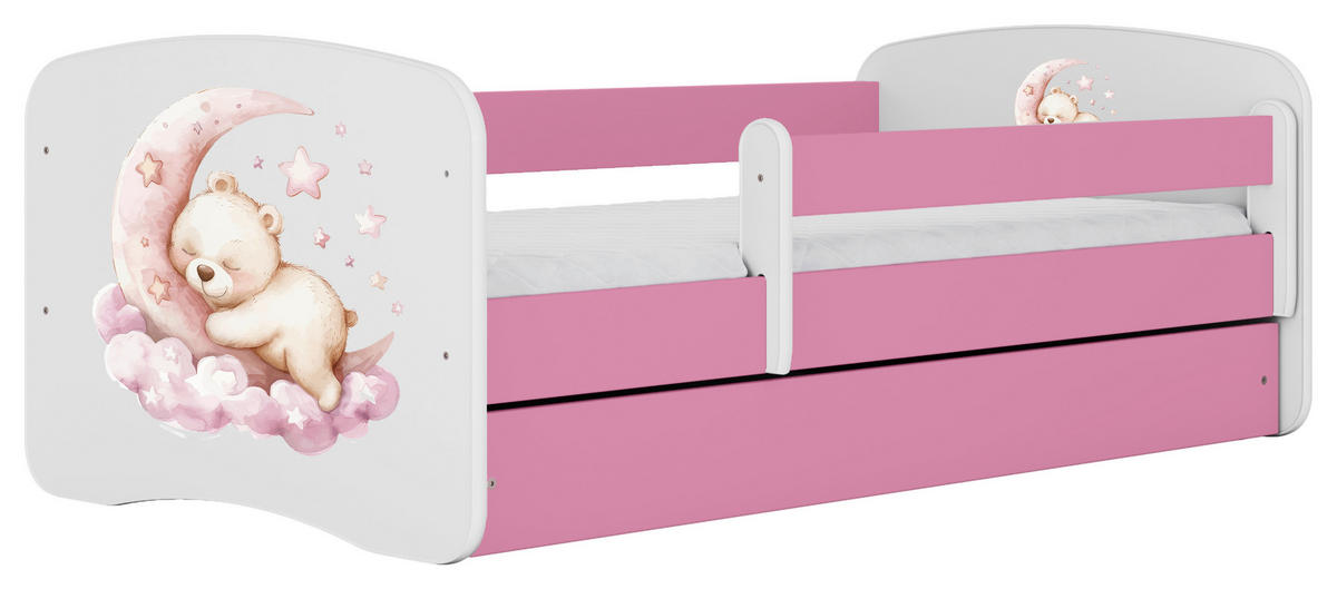 KINDER-/JUNIORBETT - Pink/Birkefarben, MODERN, Holz/Holzwerkstoff (80/160cm) - MID.YOU