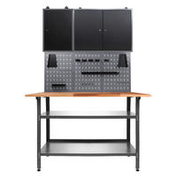 WERKBANKSET 120/205/60 cm  - Anthrazit/Grau, Basics, Holz/Metall (120/205/60cm)