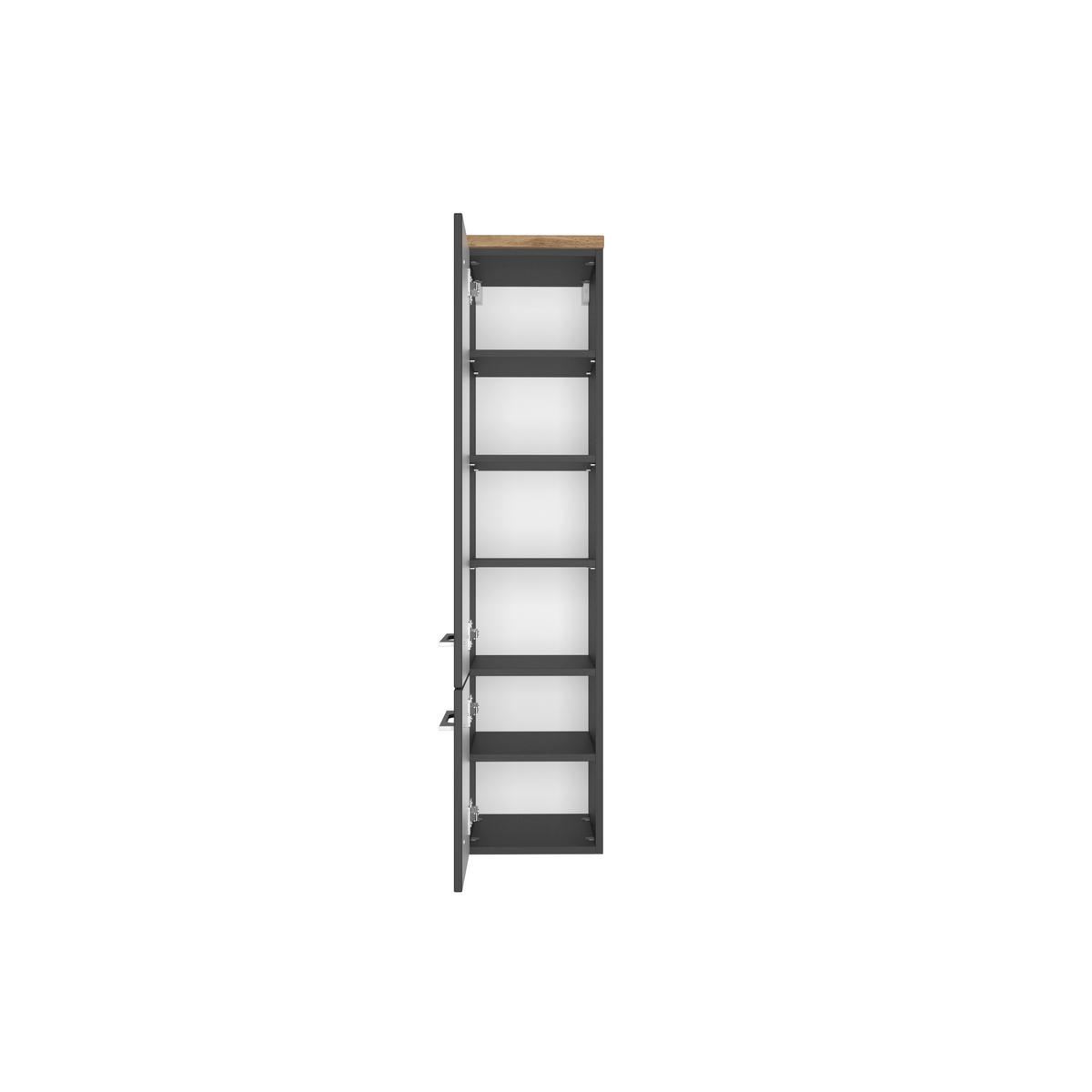 MIDISCHRANK 30/130/35 cm  - Alufarben/Grau, KONVENTIONELL, Holzwerkstoff/Metall (30/130/35cm) - Xora