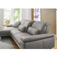 ECKSOFA in Echtleder Hellgrau  - Hellgrau/Schwarz, Design, Leder/Metall (193/332cm) - Dieter Knoll