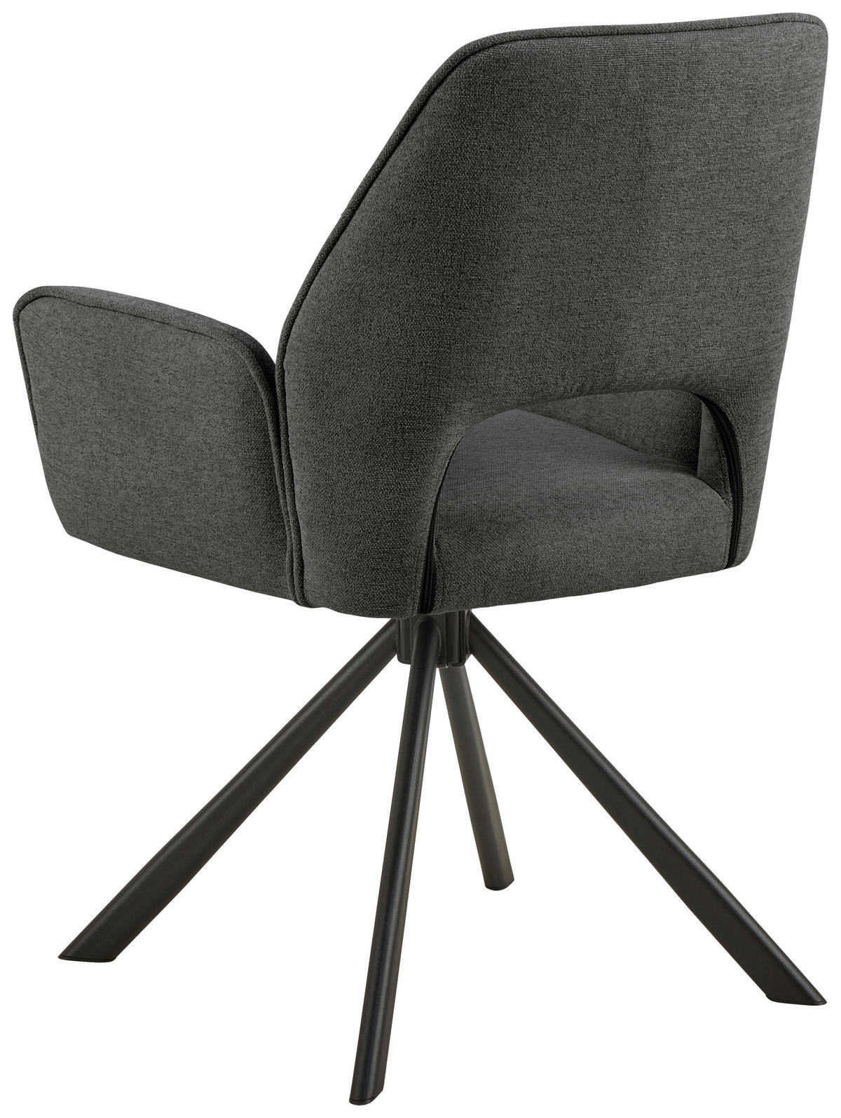 ARMLEHNSTUHL  in Stahl Flachgewebe  - Anthrazit/Schwarz, Design, Textil/Metall (60/85/63cm) - MID.YOU