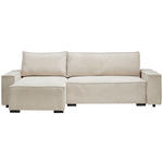 ECKSOFA in Cord Creme  - Creme/Schwarz, MODERN, Holz/Textil (157/265cm) - Carryhome