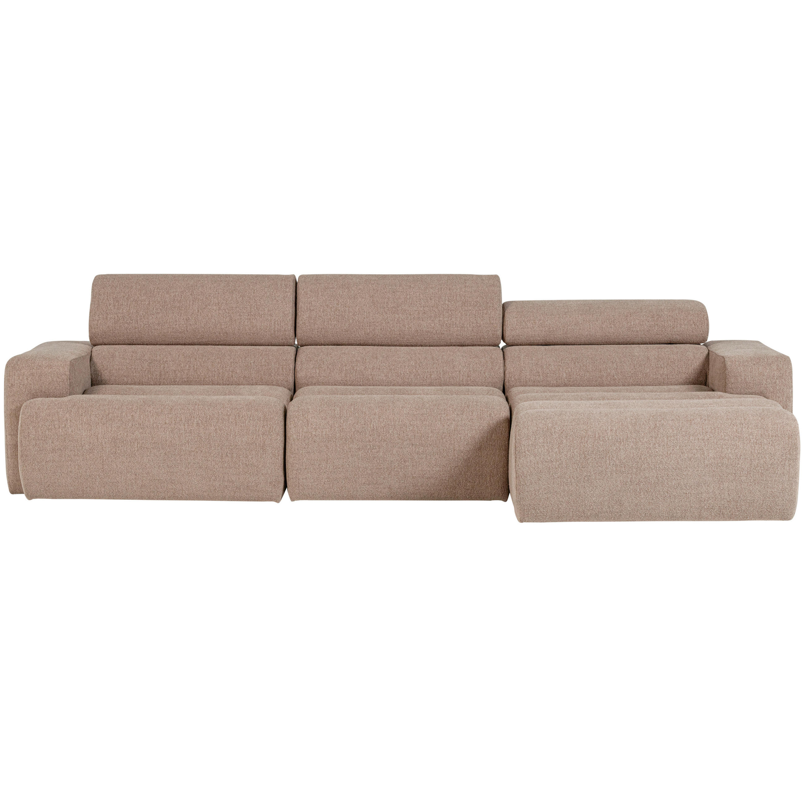ECKSOFA Novi Taupe Bouclé  - Taupe/Schwarz, Design, Kunststoff/Textil (300/173cm) - Livetastic