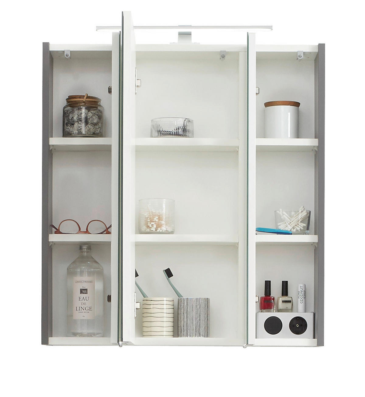 SPIEGELSCHRANK 65/70/16 cm  - Chromfarben/Dunkelgrau, Basics, Glas/Holzwerkstoff (65/70/16cm) - Pelipal