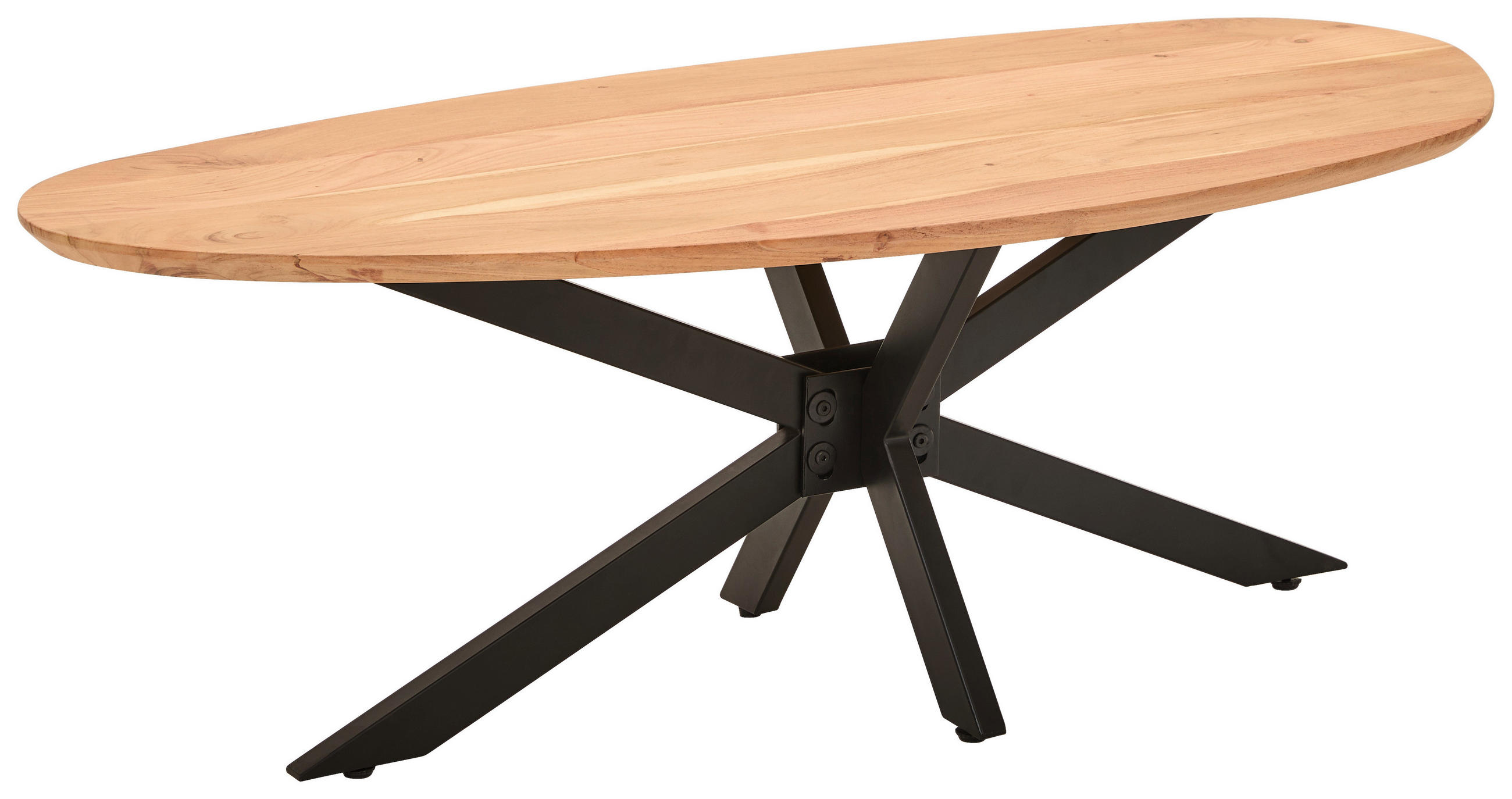 COUCHTISCH Akazie Hartholz 130/60/45 cm organisch Schwarz, Akaziefarben  - Schwarz/Akaziefarben, Design, Holz/Metall (130/60/45cm) - Livetastic