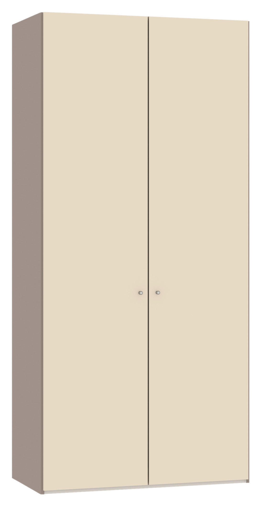 DREHTÜRENSCHRANK 102/220/59 cm,  in Creme, Hellbraun, 2-türig  - Hellbraun/Silberfarben, Design, Glas/Holzwerkstoff (102/220/59cm) - Jutzler