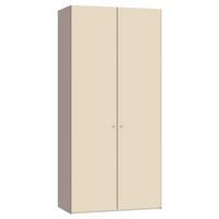 DREHTÜRENSCHRANK 102/220/59 cm,  in Creme, Hellbraun, 2-türig  - Hellbraun/Silberfarben, Design, Glas/Holzwerkstoff (102/220/59cm) - Jutzler
