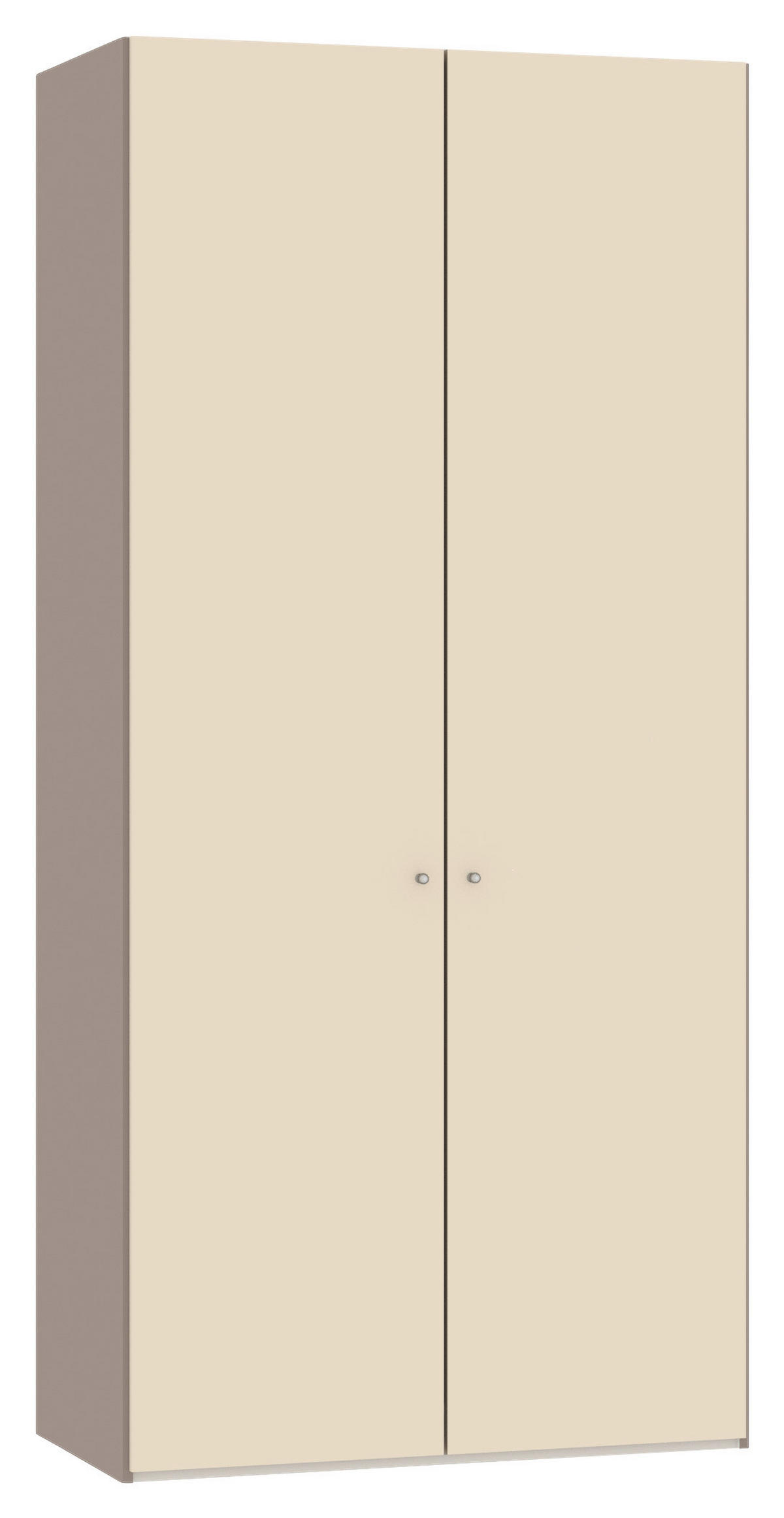 DREHTÜRENSCHRANK 102/220/59 cm,  in Creme, Hellbraun, 2-türig  - Hellbraun/Silberfarben, Design, Glas/Holzwerkstoff (102/220/59cm) - Jutzler