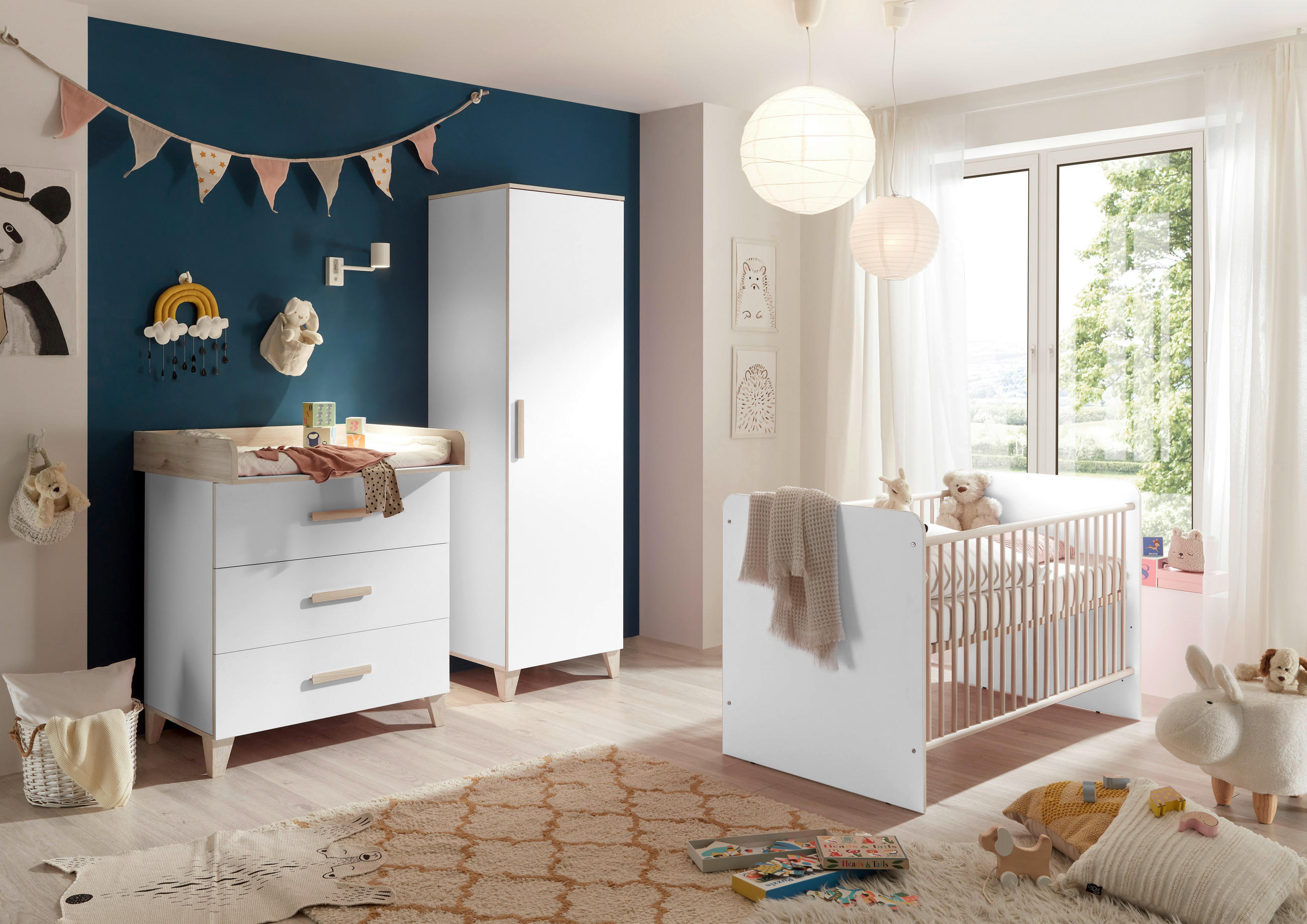 KLEIDERSCHRANK  in Weiß, Birnbaumfarben  - Birnbaumfarben/Weiß, MODERN, Holzwerkstoff/Kunststoff (60/200/55cm) - MID.YOU