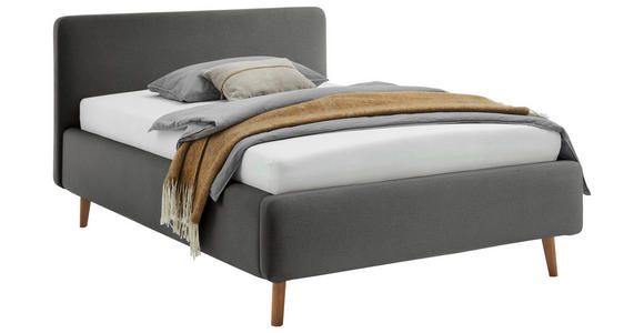 POLSTERBETT Anthrazit 140/200 cm - Eichefarben/Anthrazit, Design, Holz/Textil (140/200cm) - Xora