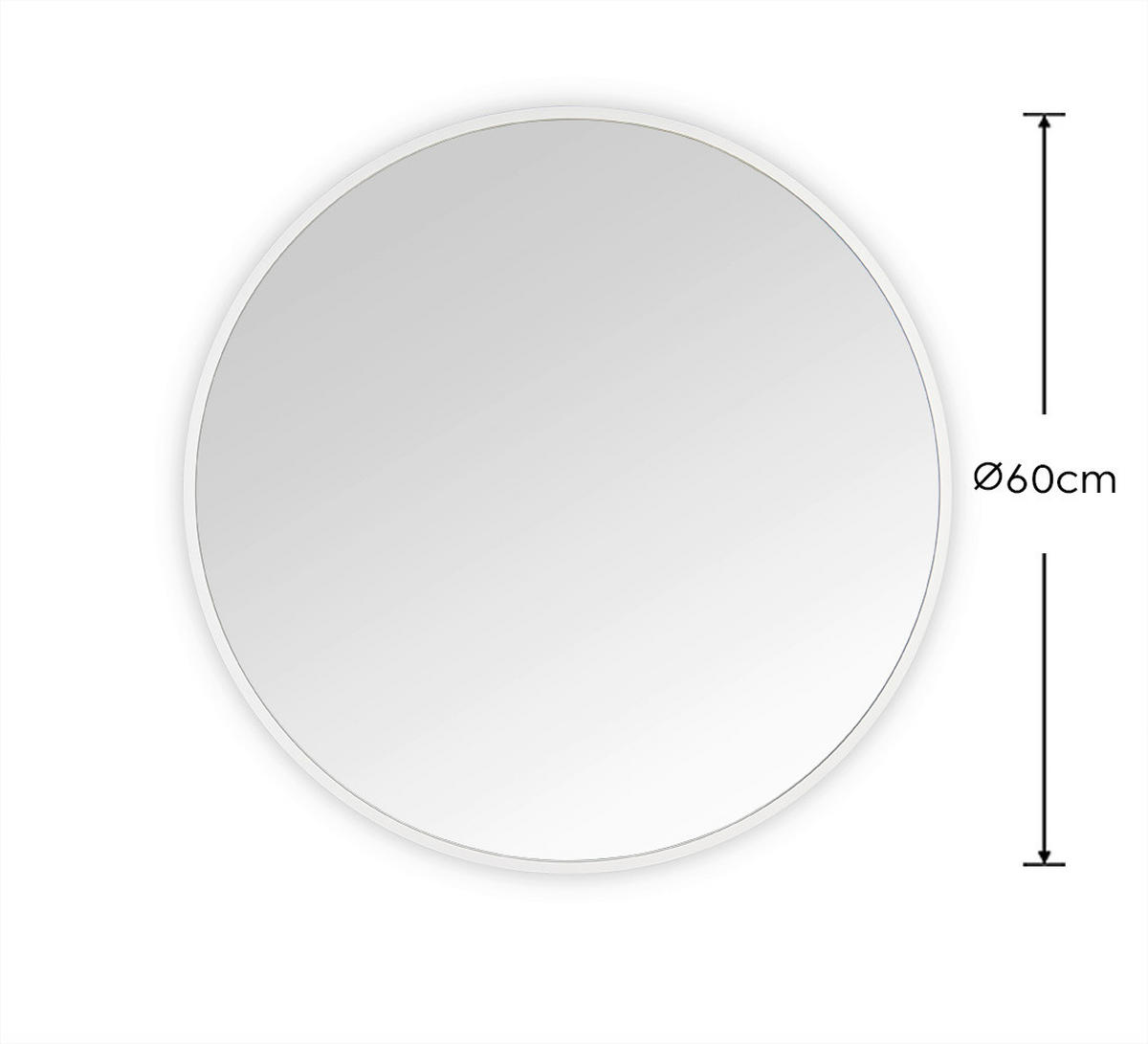 WANDSPIEGEL Weiß  - Weiß, Basics, Glas/Metall (60/60/2,8cm) - Milino