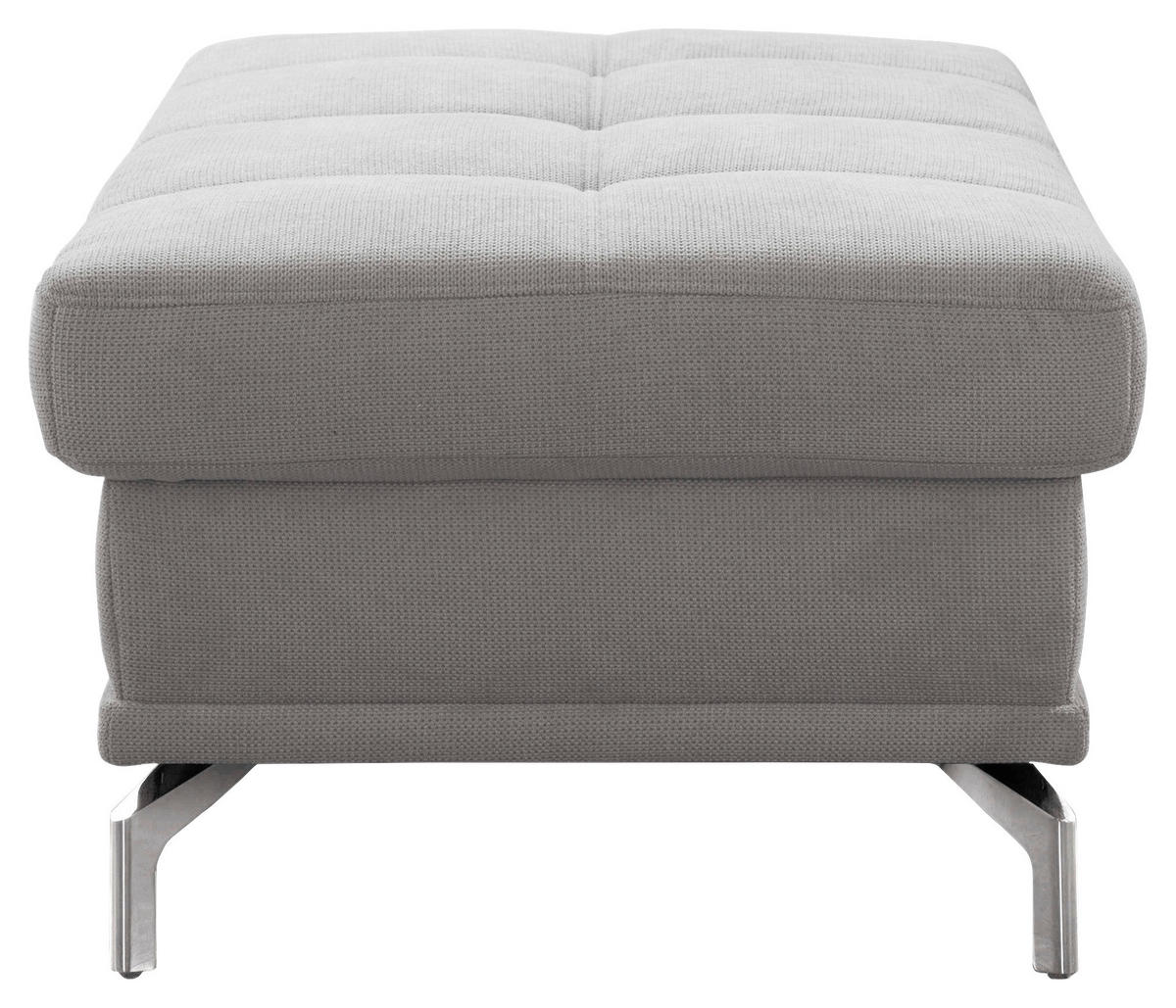 HOCKER in Textil Silberfarben  - Silberfarben, KONVENTIONELL, Textil/Metall (133/47/72cm) - Sit & More