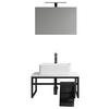 BADEZIMMER 3-teilig  in 60 cm  - Schwarz/Weiß, MODERN, Glas/Keramik (60cm) - MID.YOU