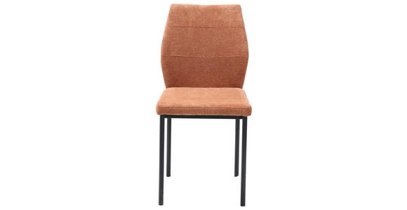 STUHL Samt Rostfarben  - Rostfarben/Schwarz, Design, Textil/Metall (44/88/57cm) - Carryhome