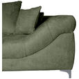 ECKSOFA in Chenille Dunkelgrün  227/329 cm  - Chromfarben/Dunkelgrün, KONVENTIONELL, Textil/Metall (227/329cm) - Carryhome