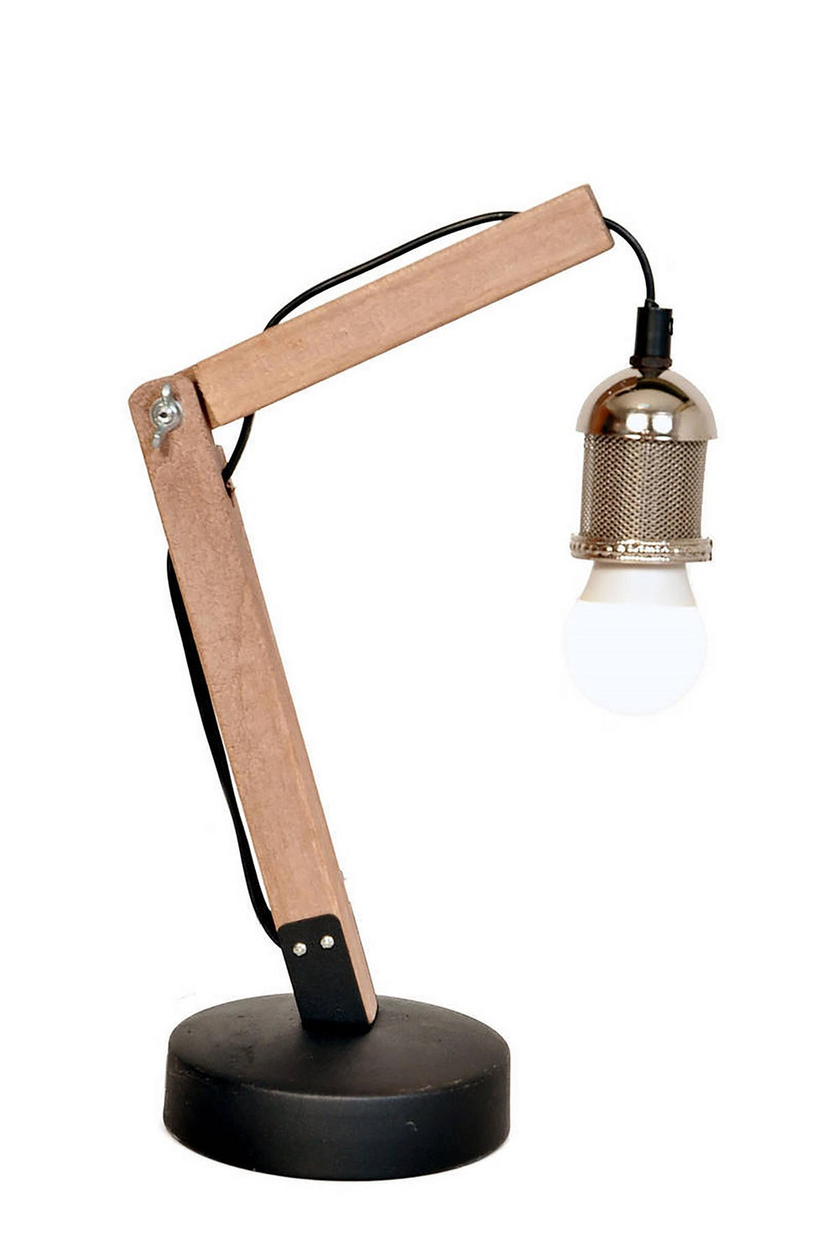TISCHLEUCHTE 16/13/38,5 cm   - Silberfarben/Schwarz, Trend, Holz/Metall (16/13/38,5cm) - Kayoom