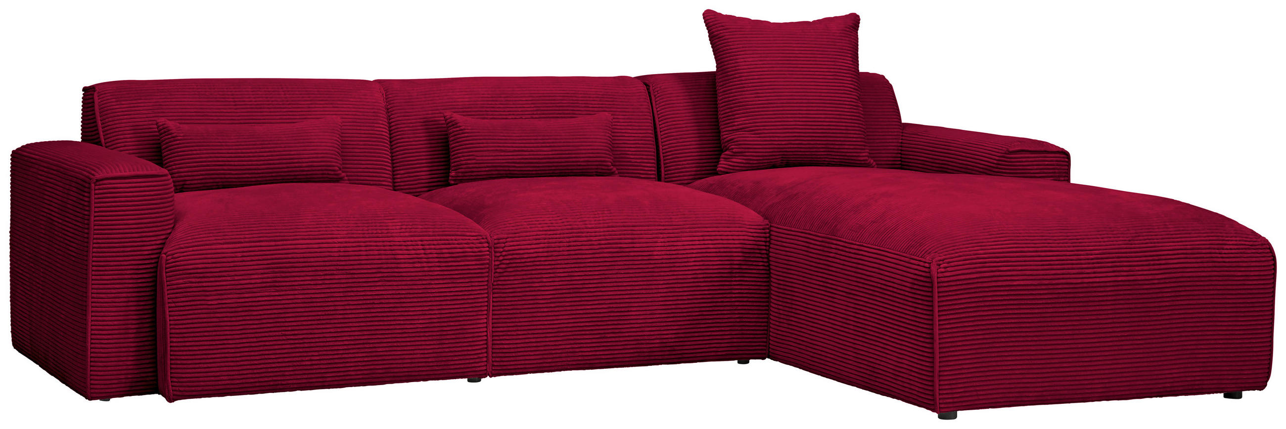 ECKSOFA Rot Cord  - Rot/Schwarz, Design, Kunststoff/Textil (303/196cm) - Livetastic